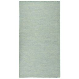 Berkfield Home Outdoor Flatweave Rug 140x200 cm Turquoise in Black - Size: Medium - thumbnail 1
