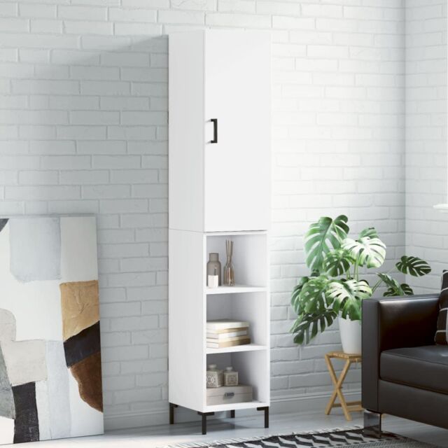 Berkfield Home Highboard White 34.5x34x180 cm Engineered Wood - image 1