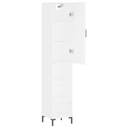 Berkfield Home Highboard White 34.5x34x180 cm Engineered Wood - thumbnail 4
