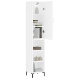 Berkfield Home Highboard White 34.5x34x180 cm Engineered Wood - thumbnail 3