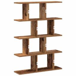 Berkfield Home Wall Cube Shelf 12 Compartments Old Wood Engineered Wood in Brown - thumbnail 6