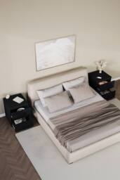 HD Designs Glinton 'HIGH GLOSS 2 Drawer Bedside Chest' Storage Bedroom Furniture in Black - thumbnail 5