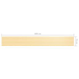 Berkfield Home Balcony Screen White & Yellow 75x600 cm Oxford Fabric - thumbnail 5
