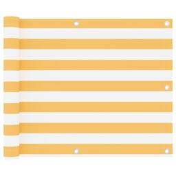 Berkfield Home Balcony Screen White & Yellow 75x600 cm Oxford Fabric - thumbnail 2