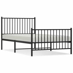 Berkfield Home Metal Bed Frame with Headboard & Footboard Black 100x190 cm - thumbnail 3