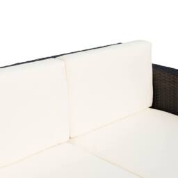 STILVORA Two Seater Sofa with Rattan Finish & Cushions in Brown - thumbnail 8