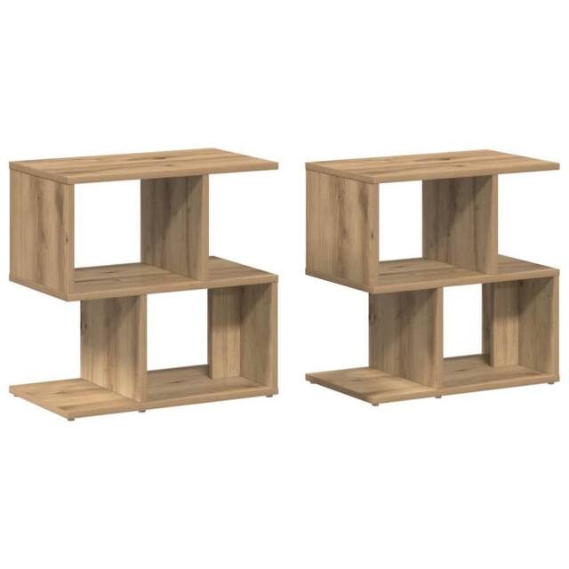 Berkfield Home Bedside Cabinets 2 pcs Artisan Oak 50x30x51.5 cm Engineered Wood in Brown - image 1