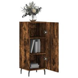 Berkfield Home Sideboard Smoked Oak 34.5x34x90 cm Engineered Wood in Brown - thumbnail 4