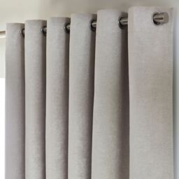 Luxury Living Chenille Blackout Eyelet Curtains Thermal Triple Weave Pair in Silver - Size: 168 cm width x 137 cm drop - thumbnail 2