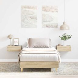Berkfield Home Bed Frame No Mattress Sonoma Oak 75x190 cm Small Single Engineered Wood in Brown - thumbnail 1