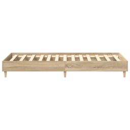 Berkfield Home Bed Frame No Mattress Sonoma Oak 75x190 cm Small Single Engineered Wood in Brown - thumbnail 6