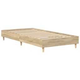Berkfield Home Bed Frame No Mattress Sonoma Oak 75x190 cm Small Single Engineered Wood in Brown - thumbnail 4