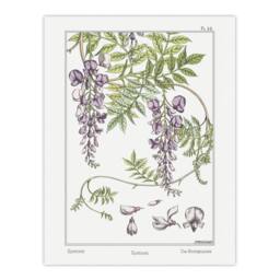 "Artery8 Wisteria Flower Vintage Floral Wall Art Print Verneuil in White - Size: W12"" x H16""" - thumbnail 1