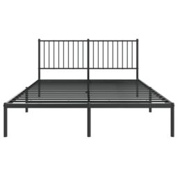 Berkfield Home Metal Bed Frame with Headboard Black 150x200 cm King Size - thumbnail 5