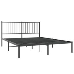 Berkfield Home Metal Bed Frame with Headboard Black 150x200 cm King Size - thumbnail 4