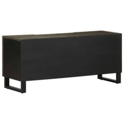 Berkfield Home TV Cabinet Black 105x33x46 cm Solid Wood Mango - Size: 105 x 33 x 46 cm - thumbnail 5