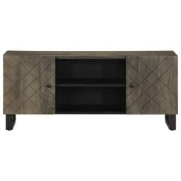Berkfield Home TV Cabinet Black 105x33x46 cm Solid Wood Mango - Size: 105 x 33 x 46 cm - thumbnail 1