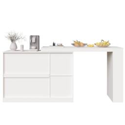 BTM 360° rotating bar table with storage cabinet & glass door in White - thumbnail 9