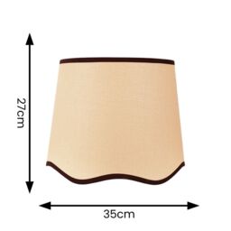 ValueLights Dutton Natural Fabric Scallop Edge Ceiling Floor Table Large Lamp Shade in Black - thumbnail 7