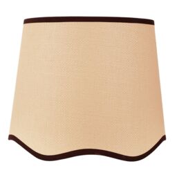 ValueLights Dutton Natural Fabric Scallop Edge Ceiling Floor Table Large Lamp Shade in Black - thumbnail 2