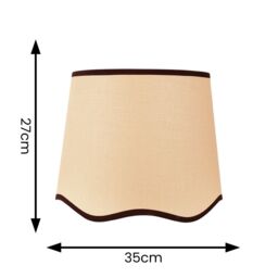 ValueLights Dutton Natural Fabric Scallop Edge Ceiling Floor Table Large Lamp Shade in Black - thumbnail 4