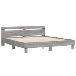Berkfield Home Durable Bed Frame with LED without Mattress Grey Sonoma 180x200 c - Size: Super King - thumbnail 6