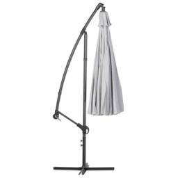 Wyld and Coco Cantilever Garden Parasol Light Grey Aluminium Polyester Canopy - thumbnail 4