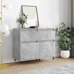 Berkfield Home Sideboards 2 pcs Concrete Grey 40x35x70 cm Engineered Wood - Size: 40 x 35 x 70 cm