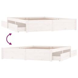 Berkfield Home Bed Frame with Drawers White 150x200 cm King Size - thumbnail 6