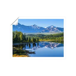 "Warren Reed - Designer Summer Mountain Lake Unframed Art Print - Size: W16"" x H24""" - thumbnail 2