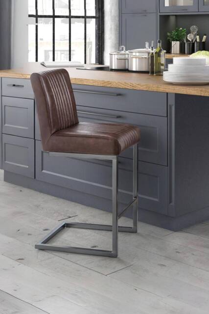 Julian Bowen Brooklyn Upholstered Bar Stool (Set of 2) in Brown - image 1