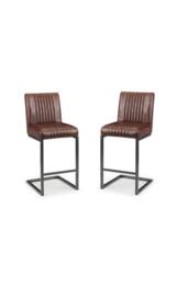 Julian Bowen Brooklyn Upholstered Bar Stool (Set of 2) in Brown - thumbnail 3