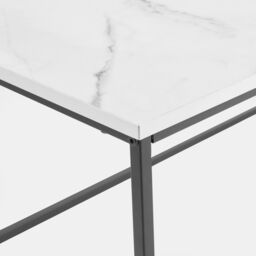 OHS Manhattan Coffee Table with Metal Frame Living Room Home Decor in White - thumbnail 6