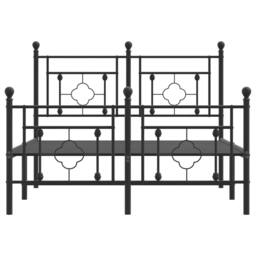 Berkfield Home Metal Bed Frame without Mattress with Footboard Black 120x190cm - Size: 120x190 cm - thumbnail 5