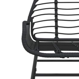 Berkfield Home 7 Piece Garden Dining Set Black Poly Rattan Glass - thumbnail 8