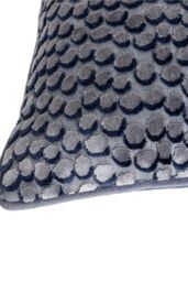 HOEM Lanzo Cut Velvet Piped Cushion in Navy - Size: 45 cm x 45 cm - thumbnail 4