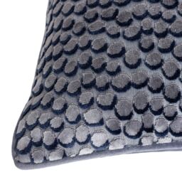 HOEM Lanzo Cut Velvet Piped Cushion in Navy - Size: 45 cm x 45 cm - thumbnail 5