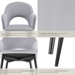 tectake Dining Chair Sasha Set Of 2 - Light Grey - Size: 2 Pack - thumbnail 5