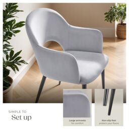 tectake Dining Chair Sasha Set Of 2 - Light Grey - Size: 2 Pack - thumbnail 4
