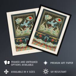 "Artery8 Chinese Patterns with Birds Racinet Vintage Wall Art Print Poster - Size: W18"" x H24""" - thumbnail 2