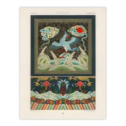 "Artery8 Chinese Patterns with Birds Racinet Vintage Wall Art Print Poster - Size: W18"" x H24""" - thumbnail 1