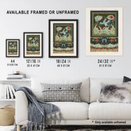 "Artery8 Chinese Patterns with Birds Racinet Vintage Wall Art Print Poster - Size: W18"" x H24""" - thumbnail 3