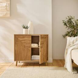 CALICOSY EDEN 2-Door Sideboard With Slatted Fronts in Brown - thumbnail 2