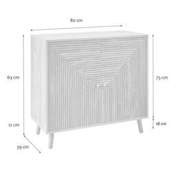 CALICOSY EDEN 2-Door Sideboard With Slatted Fronts in Brown - thumbnail 8