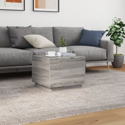 Berkfield Home Coffee Table with LED Lights Grey Sonoma 50x50x40 cm - Size: 50 x 50 x 40 cm - thumbnail 4