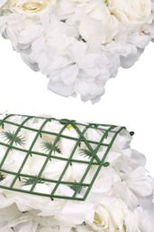 Neel Blue Hydrangea Artificial Flower Wall Panel for Wedding Decoration in Off-White - thumbnail 4