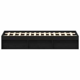 Berkfield Home Bed Frame without Mattress Black Oak 160x200 cm Engineered Wood - thumbnail 6