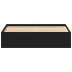 Berkfield Home Bed Frame without Mattress Black Oak 160x200 cm Engineered Wood - thumbnail 5