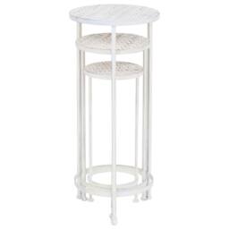 Berkfield Home Plant Stand Set 3 Pieces Vintage Style Metal Antique White - thumbnail 5