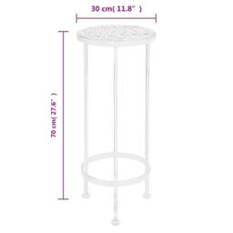 Berkfield Home Plant Stand Set 3 Pieces Vintage Style Metal Antique White - thumbnail 8